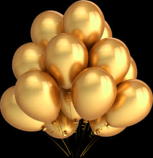 Objects - Balloon - Gold Balloons Png PNG