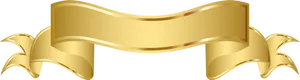 Golden Banner Ribbon Graphic PNG Image