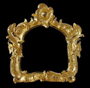 Golden Baroque Style Frame PNG image with transparent background