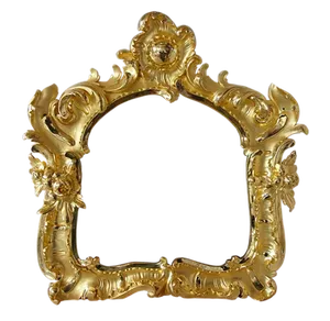Golden Baroque Style Frame PNG Image