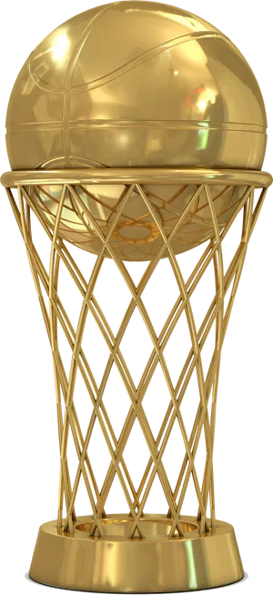 Golden Basketball Trophy PNG Image