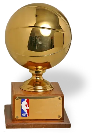 Golden Basketball Trophy PNG Image