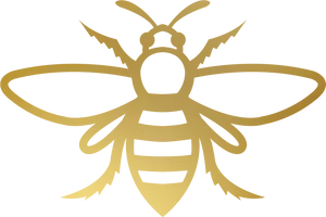 Golden Bee Silhouette PNG Image