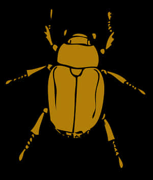 Golden Beetle Silhouette PNG image with transparent background