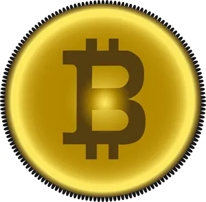 Golden Bitcoin Icon PNG Image