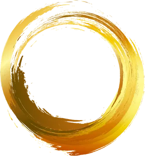 Golden Brushstroke Circle PNG Image