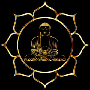 Golden Buddha Lotus Design PNG image with transparent background