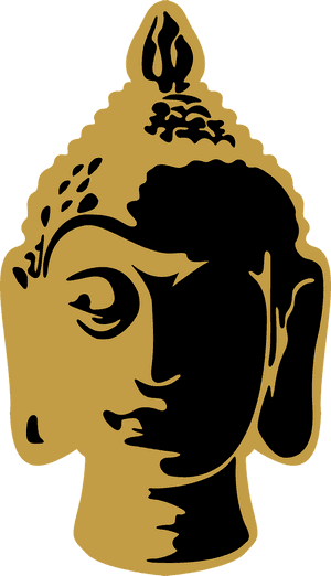 Golden Buddha Profile Vector PNG image with transparent background