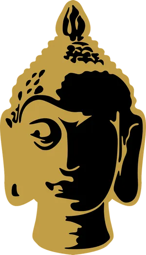 Golden Buddha Profile Vector PNG Image