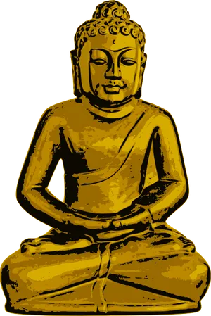 Golden_ Buddha_ Statue_ Illustration PNG Image