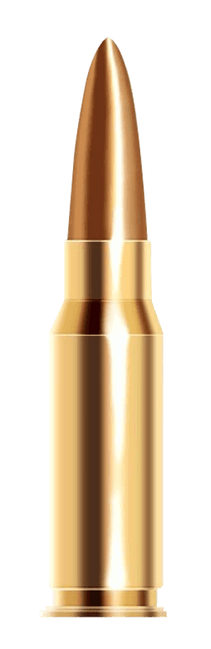 Golden Bullet Isolated PNG with transparent background