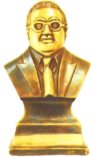 Golden_ Bust_ Sculpture PNG Image