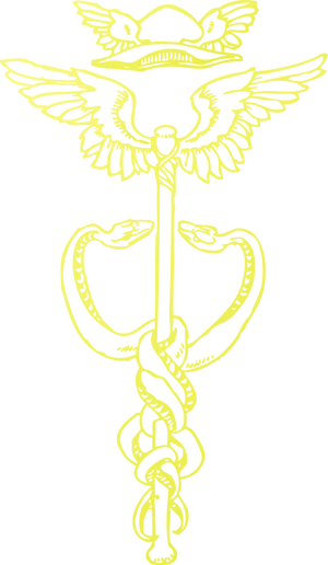 Golden Caduceus Symbol PNG Image