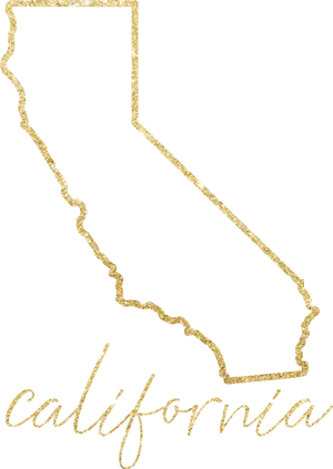 Golden California Outline PNG Image