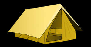 Golden Camping Tent Illustration PNG with transparent background