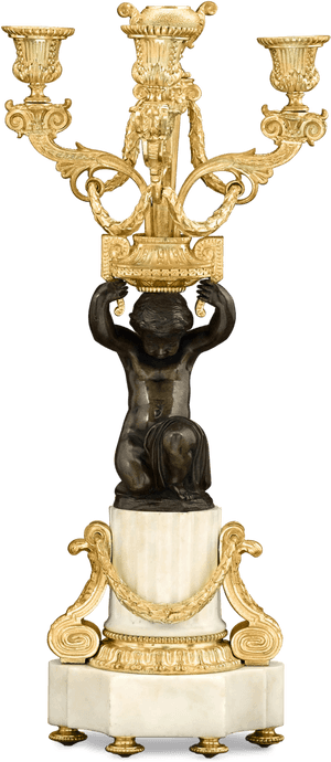 Louis Xvi Marble, Ormolu And Patinated Bronze Candelabra - Statue, HD Png Download PNG