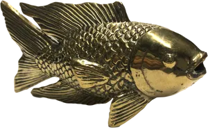 Golden Carp Sculpture.png PNG Image