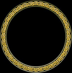 Golden Celtic Knot Border Design PNG