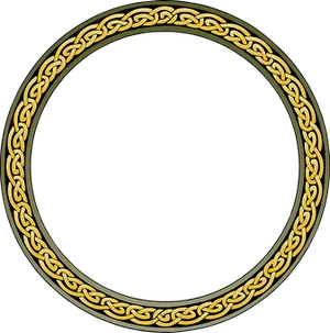 Golden Celtic Knot Border Design PNG Image