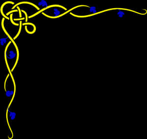 Golden Celtic Knot Corner Design PNG