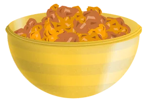 Golden Cereal Bowl PNG Image