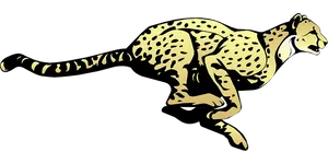 Golden Cheetah Silhouette PNG Image