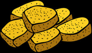 Golden Chicken Nuggets Illustration PNG image with transparent background