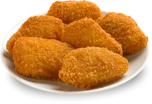 Golden Chicken Nuggetson Plate.png PNG Image