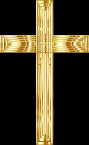 Golden Christian Cross PNG image with transparent background