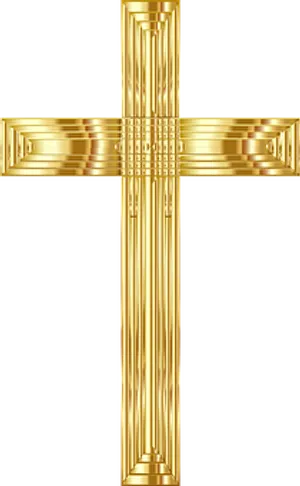 Golden Christian Cross PNG Image