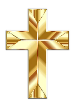 Golden Christian Cross PNG Image