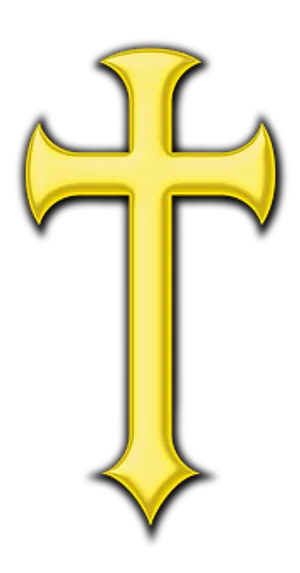 Golden Christian Crosson Black Background.jpg PNG Image