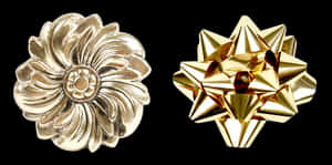 Golden Christmas Bows PNG with transparent background