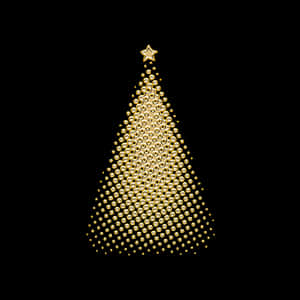 Golden Christmas Tree Abstract PNG with transparent background