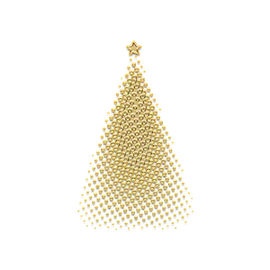 Golden Christmas Tree Abstract PNG Image