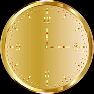 Golden Clock Face PNG image with transparent background
