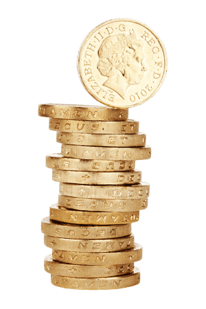 Golden Coins Balanced Stack PNG