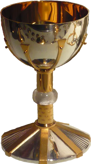 Golden Communion Chalice PNG Image