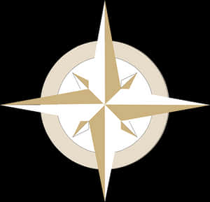 Golden Compass Rose Graphic PNG image with transparent background