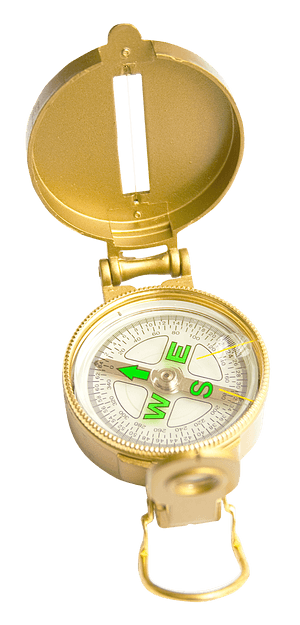 Golden Compasswith Cover Open PNG image with transparent background