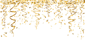 Golden Confetti Celebration Background PNG Image