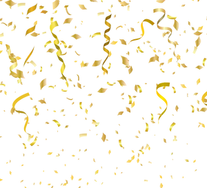 Golden Confetti Celebration Background PNG Image