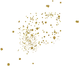 Golden Confetti Celebration PNG Image