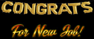 Golden Congrats New Job Celebration PNG image with transparent background
