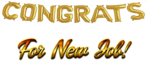 Golden Congrats New Job Celebration PNG Image