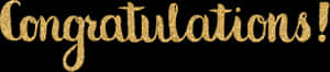 Golden Congratulations Text PNG image with transparent background