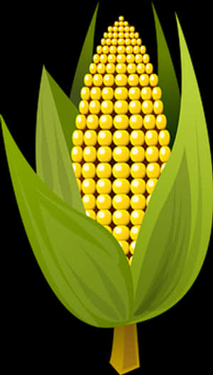 Golden Corn Cob Illustration PNG image with transparent background