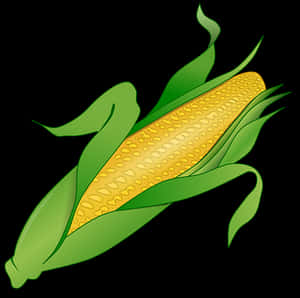 Golden Corn Ear Illustration PNG image with transparent background