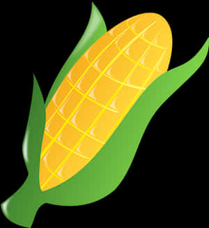 Golden Corn Ear Vector Illustration PNG image with transparent background