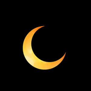 Golden Crescent Moon Illustration PNG image with transparent background
